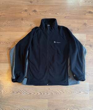 NWT CHAMPION BLACK MICRO FLEECE FULL ZIP JACKET SZ M #Z422